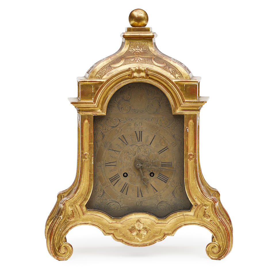 A VENETIAN STYLE GILTWOOD CLOCK