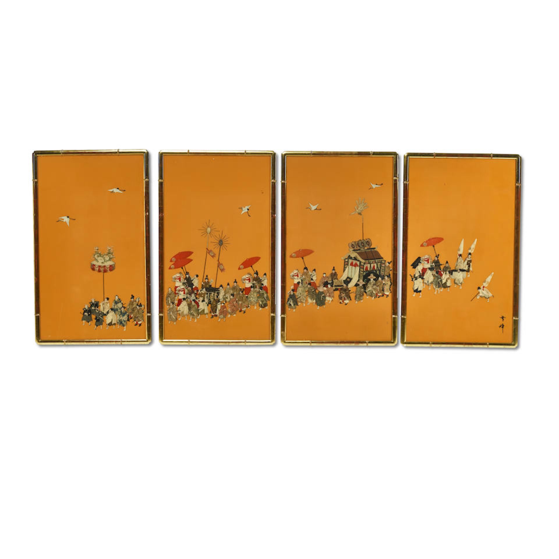 A SET OF FOUR CHINESE PANELS19th century