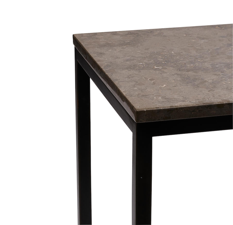 A PAIR OF STONE TOP METAL CONSOLE TABLES - Image 2 of 2