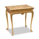 A GEORGE II STYLE CARVED AND GILT GESSO SIDE TABLE