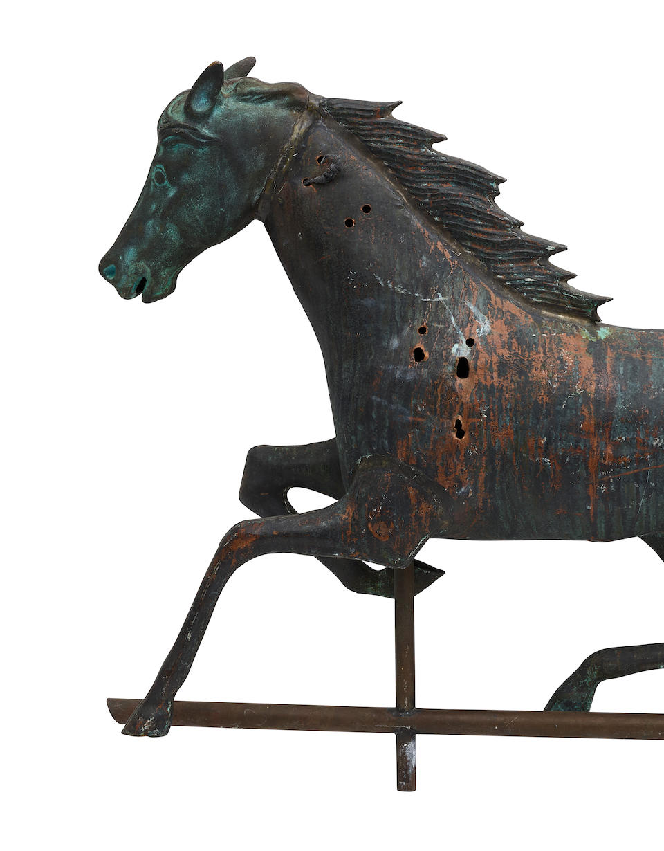 TWO SIMILAR AMERICAN COPPER HORSE-FORM WEATHERVANES - Image 2 of 3