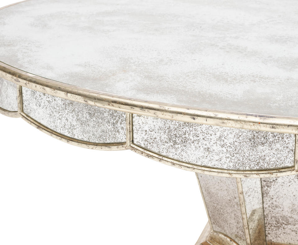 AN ERIKA BRUNSON DESIGNED MIRRORED AND GILTWOOD CIRCULAR DINING TABLE - Image 2 of 2