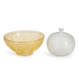 DAUM ACID-ETCHED GLASS VASE AND BOWL, Nancy, France, vase, c. 1900, wheel-engraved mark 'Daum Na...