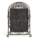 ART DECO WROUGHT IRON MIRROR FRAME, France, c. 1925, frame formed by entwined willow branches, e...