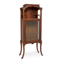 ART NOUVEAU MAHOGANY AND GLAZED ETAGERE, probably France, early 20th century, open shelf with fa...