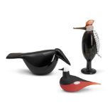 THREE OIVA TOIKKA FOR IITTALA GLASS BIRDS, Finland, late 20th/early 21st century, woodpecker, in...