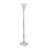 ART DECO FLOOR LAMP, probably United States, c. 1940, chromed metals, unmarked, single socket, h...