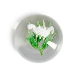 ANTIQUE FRENCH FLORAL GLASS PAPERWEIGHT, ht. 1 3/4, dia. 2 1/2 in.