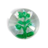 BACCARAT CLEMATIS BUD GLASS PAPERWEIGHT, France, ht. 2, dia. 2 3/4 in.