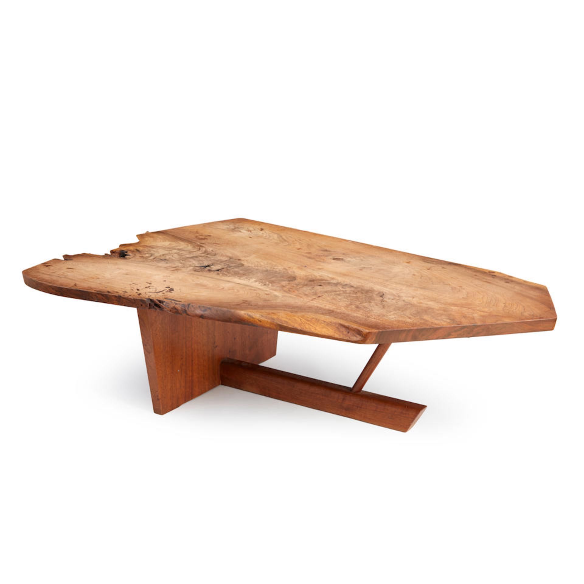 GEORGE NAKASHIMA MINGUREN II COFFEE TABLE, New Hope, Pennsylvania, c. 1979, walnut, unmarked, ht...