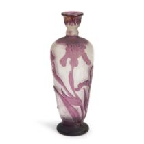 BURGUN, SCHVERER & CIE ART NOUVEAU WHEEL-CARVED CAMEO GLASS VASE, Meisenthal, France, c. 1900, g...