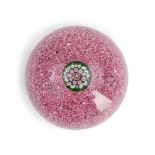 ST. LOUIS JASPER GROUND GLASS PAPERWEIGHT, ht. 2, dia. 2 5/8 in.