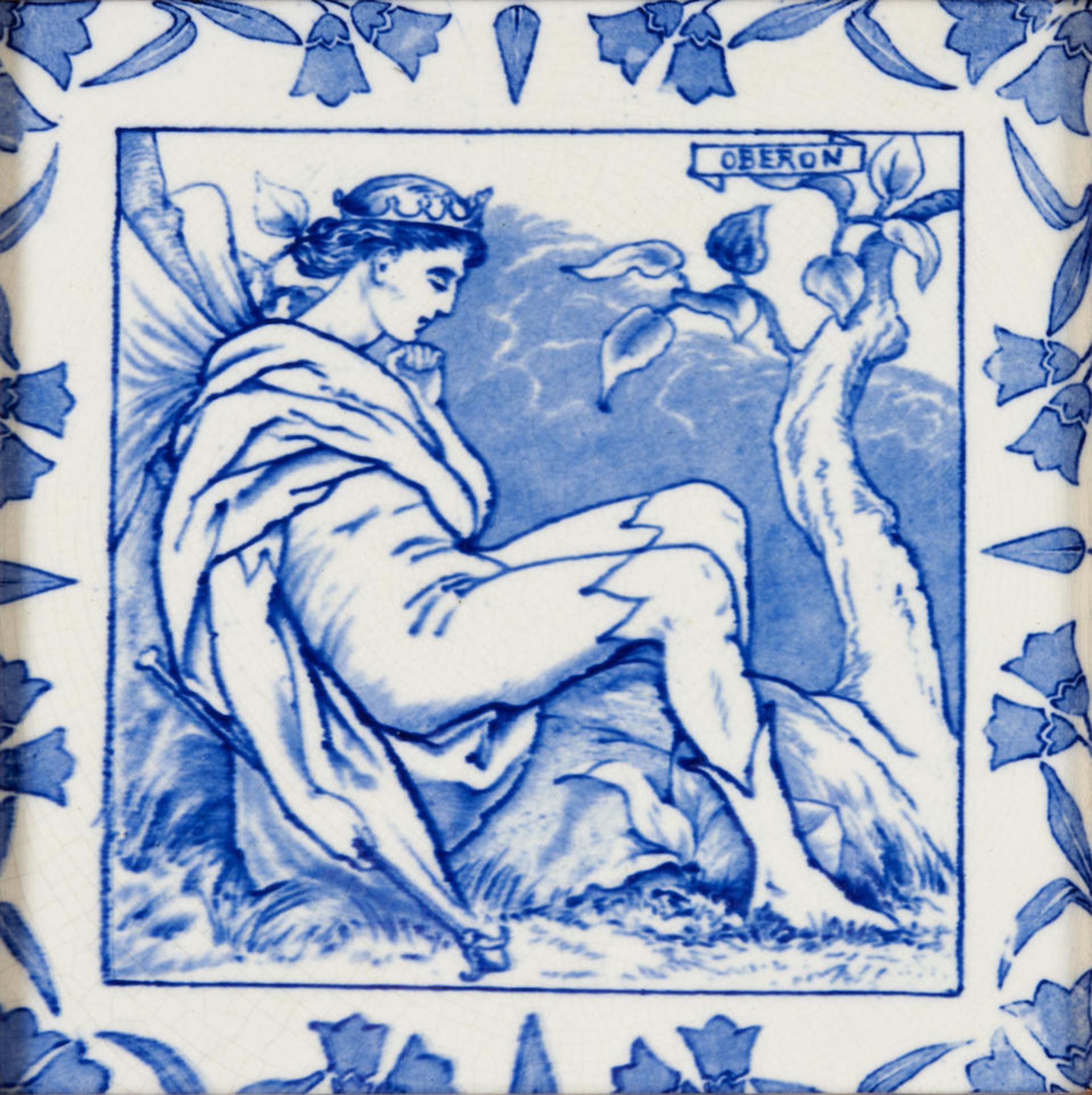 TWELVE JOSIAH WEDGWOOD AND SONS 'MIDSUMMER NIGHT'S DREAM' TILES, England, c. 1880, the tile with... - Image 2 of 14