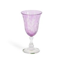 STEUBEN 'HUDSON' PATTERN ENGRAVED GLASS GOBLET, Corning, New York, early 20th century, unmarked,...