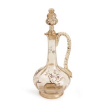 EMILE GALLE (1846-1904) ENAMELED AND GILT GLASS DECANTER, Nancy, France, late 19th century, pain...