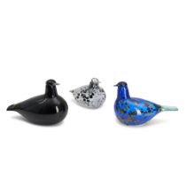 THREE OIVA TOIKKA FOR IITTALA SPECIAL COMMISSION GLASS BIRDS, Finland, late 20th/early 21st cent...