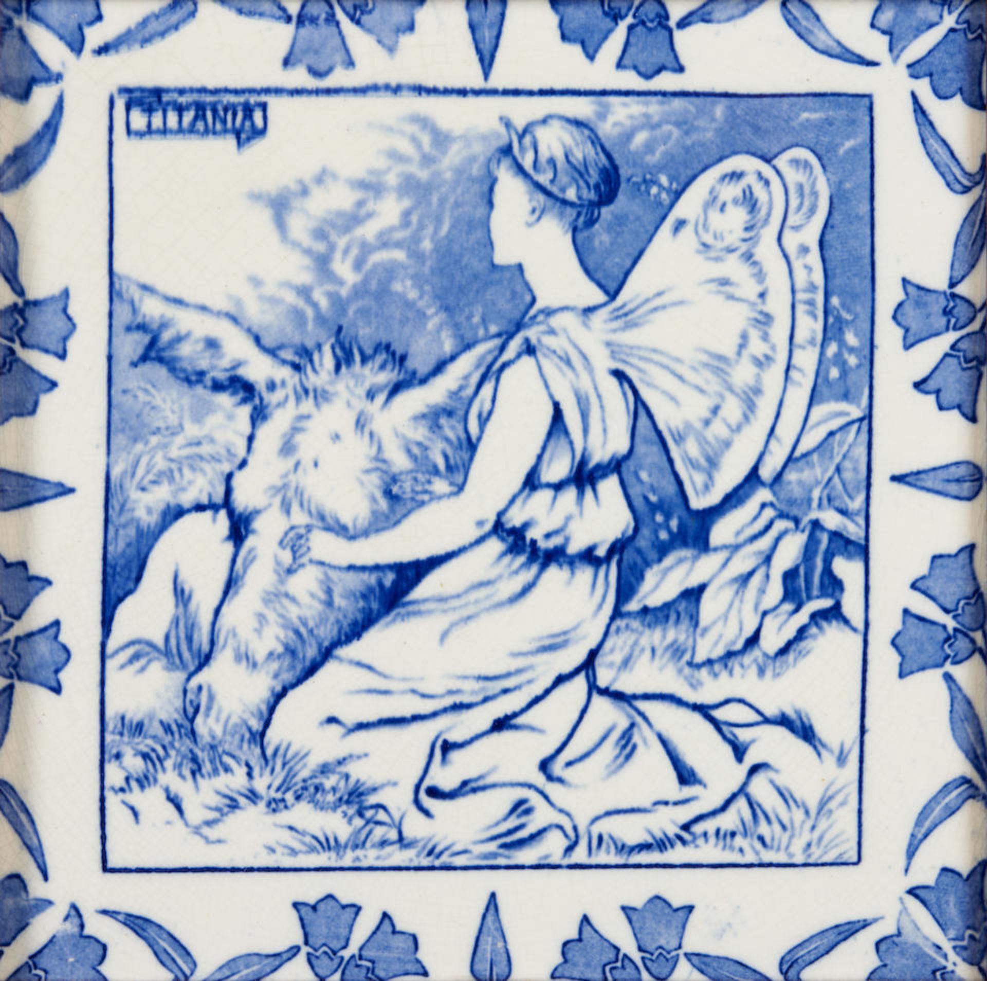 TWELVE JOSIAH WEDGWOOD AND SONS 'MIDSUMMER NIGHT'S DREAM' TILES, England, c. 1880, the tile with... - Image 3 of 14