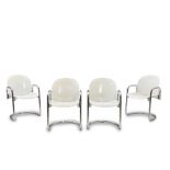 FOUR AFRA AND TOBIA SCARPA FOR B&B ITALIA 'DIALOGO' CHAIRS, Italy, late 20th century, plastic, c...