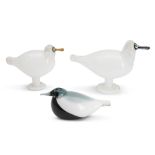 THREE OIVA TOIKKA FOR IITTALA GLASS BIRDS, Finland, late 20th-early 21st century, two Sea Mews, ...