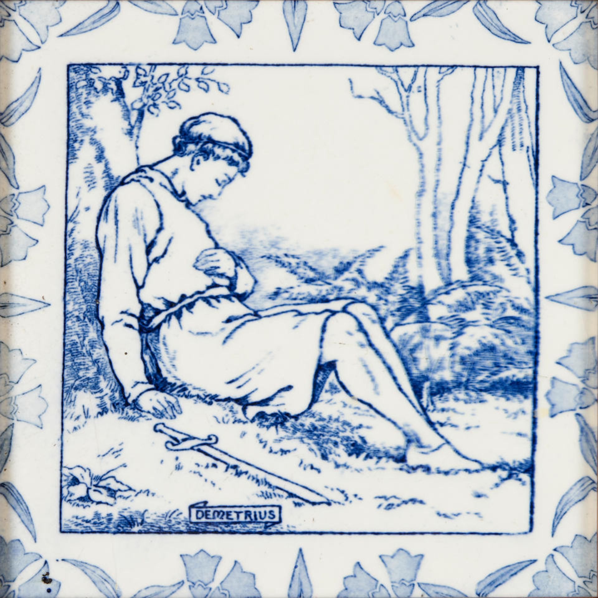 TWELVE JOSIAH WEDGWOOD AND SONS 'MIDSUMMER NIGHT'S DREAM' TILES, England, c. 1880, the tile with... - Image 14 of 14