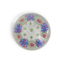 FRENCH MILLEFIORI GLASS PAPERWEIGHT, ht. 1 5/8, dia. 2in.