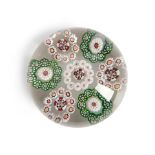 BACCARAT PATTERNED MILLEFIORI GLASS PAPERWEIGHT, France, ht. 2, dia. 2 1/2 in.