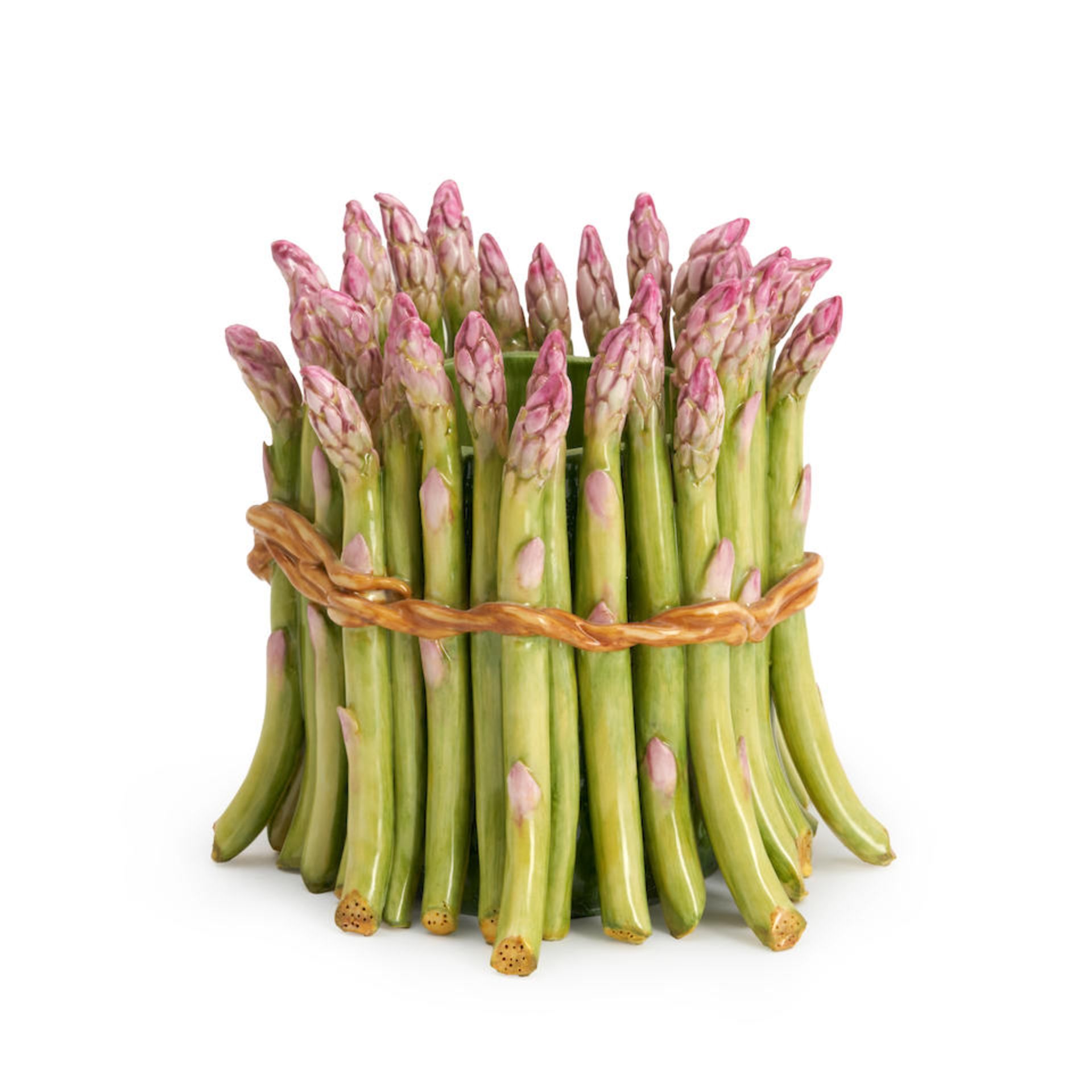 KATHERINE HOUSTON PORCELAIN ASPARAGUS PLANTER, Massachusetts, early 21st century, unmarked, ht. ...