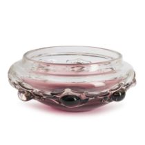 CHARLES SCHNEIDER LE VERRE FRANCAIS GLASS CENTER BOWL, Epinay-sur-Seine, France, c. 1925, acid-e...