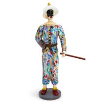 PINO SIGNORETTO (1944-2017) MURANO GLASS FIGURE OF THE COMMEDIA DELL'ARTE CLOWN ARLECCHINO, Ital...