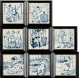 EIGHT MARC LOUIS SOLON FOR MINTON TRANSFERWARE TILES FROM THE 'COOKS' SERIES, England, Stoke-on-...