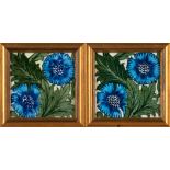 TWO WILLIAM DE MORGAN 'K L ROSE' TILES, England, 1882-1888, both with impressed stamp Merton Abb...