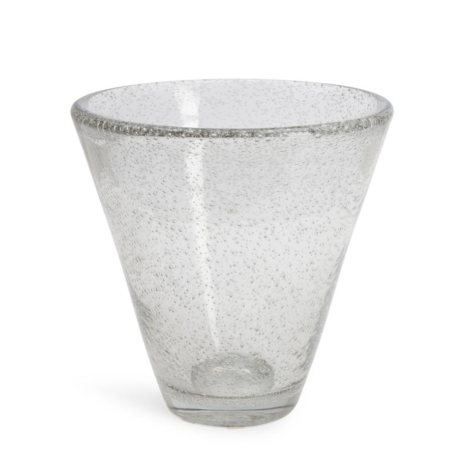 DAUM GLASS VASE WITH AIR BUBBLES, Nancy, France, c. 1930, wheel-engraved mark 'Daum Nancy' and ...