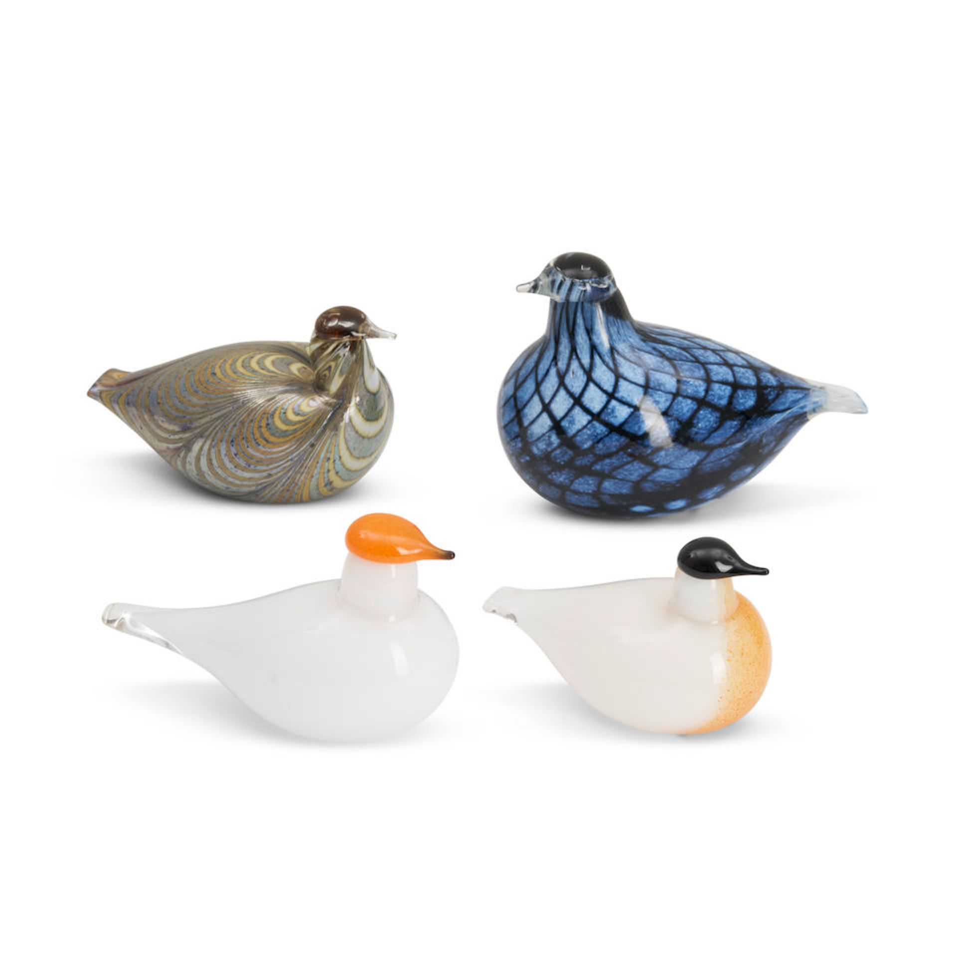 FOUR SPECIAL OCCASION OIVA TOIKKA FOR IITTALA GLASS BIRDS, Finland, c. 1995, bird for the Haemee...