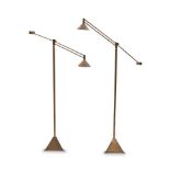 PAIR OF ART DECO-STYLE BALANCE-ARM FLOOR LAMPS, probably Germany, late 20th century, 12-volt soc...
