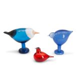 THREE OIVA TOIKKA FOR IITTALA GLASS BIRDS, Finland, late 20th/early 21st century, little stint, ...