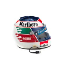 Gianni Morbidelli's 1997 Fiorano test helmet, by Arai, signed to rear,