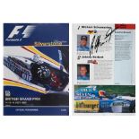 A 1995 British Grand Prix multi-signed programme,