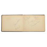 An autograph book comprising many signatures including Mike Hawthorn and Picasso, ((2))