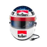 A replica Jean Alesi circa 1994/1995 season helmet by Shoei, signed to visor, ((2))