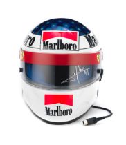 A replica Jean Alesi circa 1994/1995 season helmet by Shoei, signed to visor, ((2))