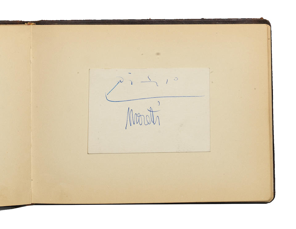 An autograph book comprising many signatures including Mike Hawthorn and Picasso, ((2)) - Image 2 of 5