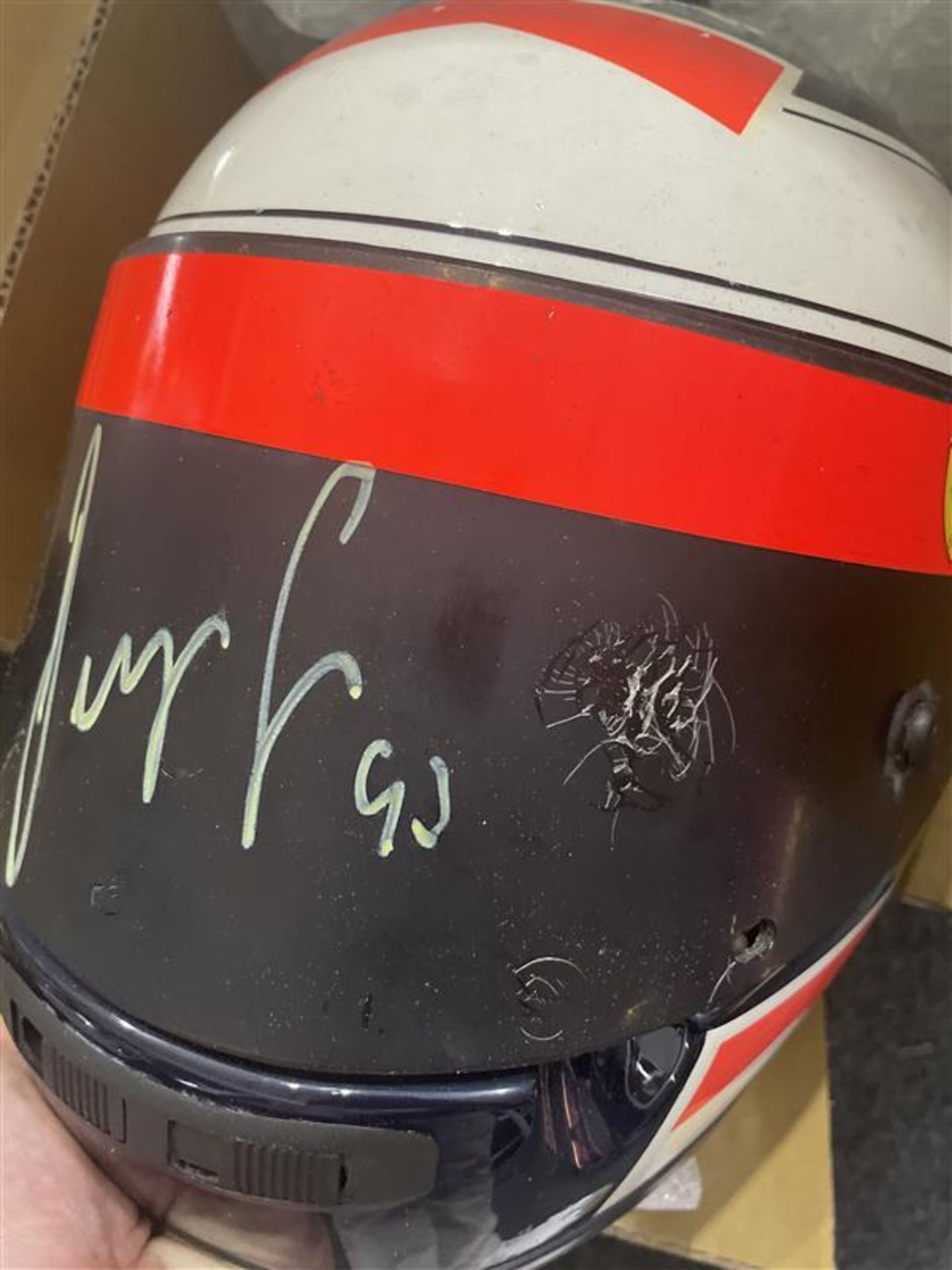Gerhard Berger's circa 1993/1994 season helmet by Bieffe, signed to visor, - Image 3 of 3