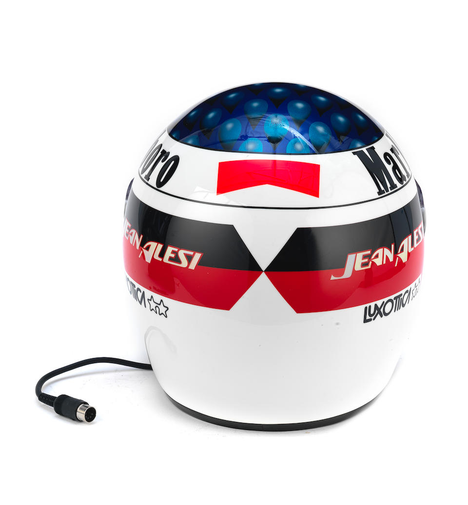 A replica Jean Alesi circa 1994/1995 season helmet by Shoei, signed to visor, ((2)) - Image 2 of 2