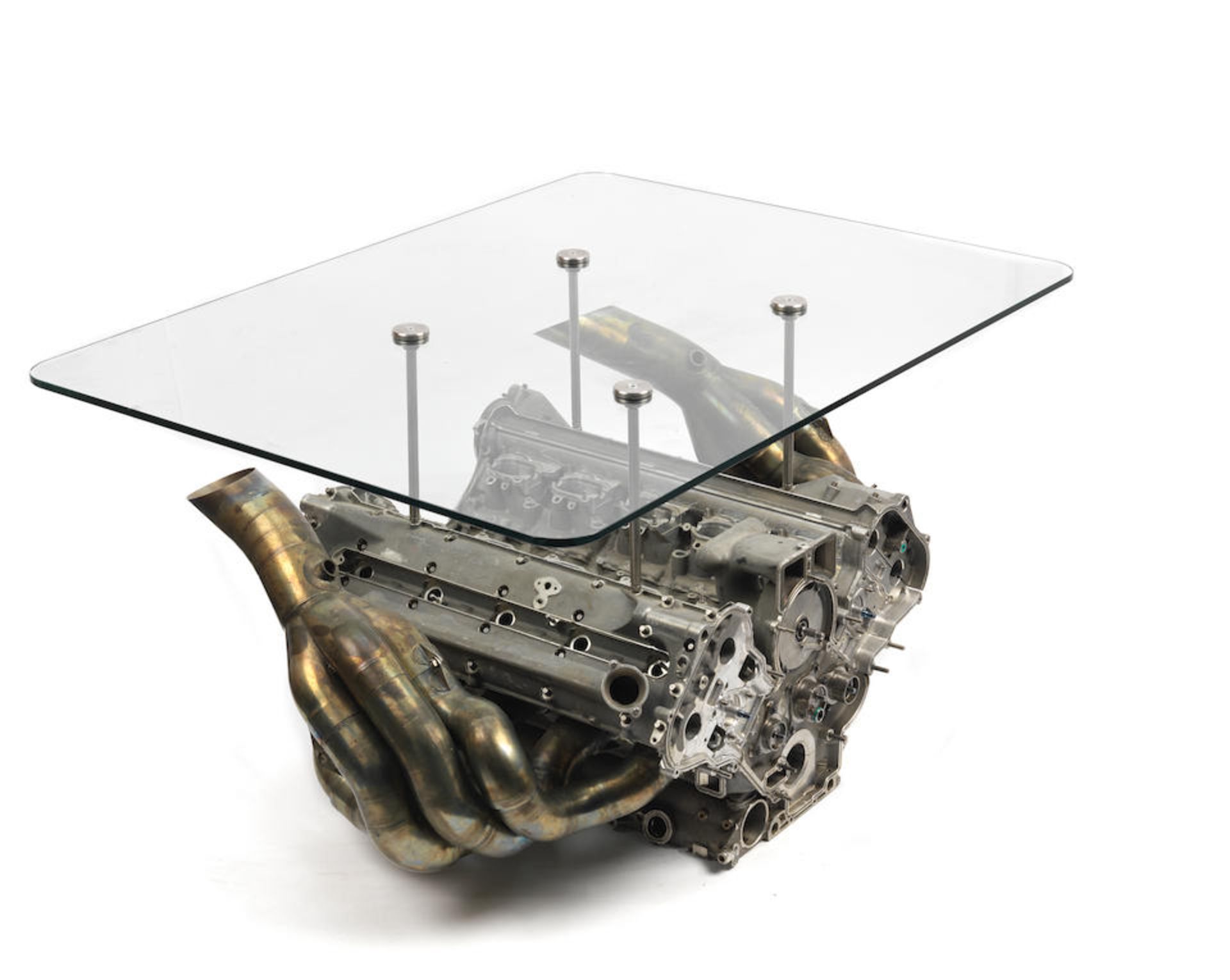 A Ferrari F2001 engine coffee table,