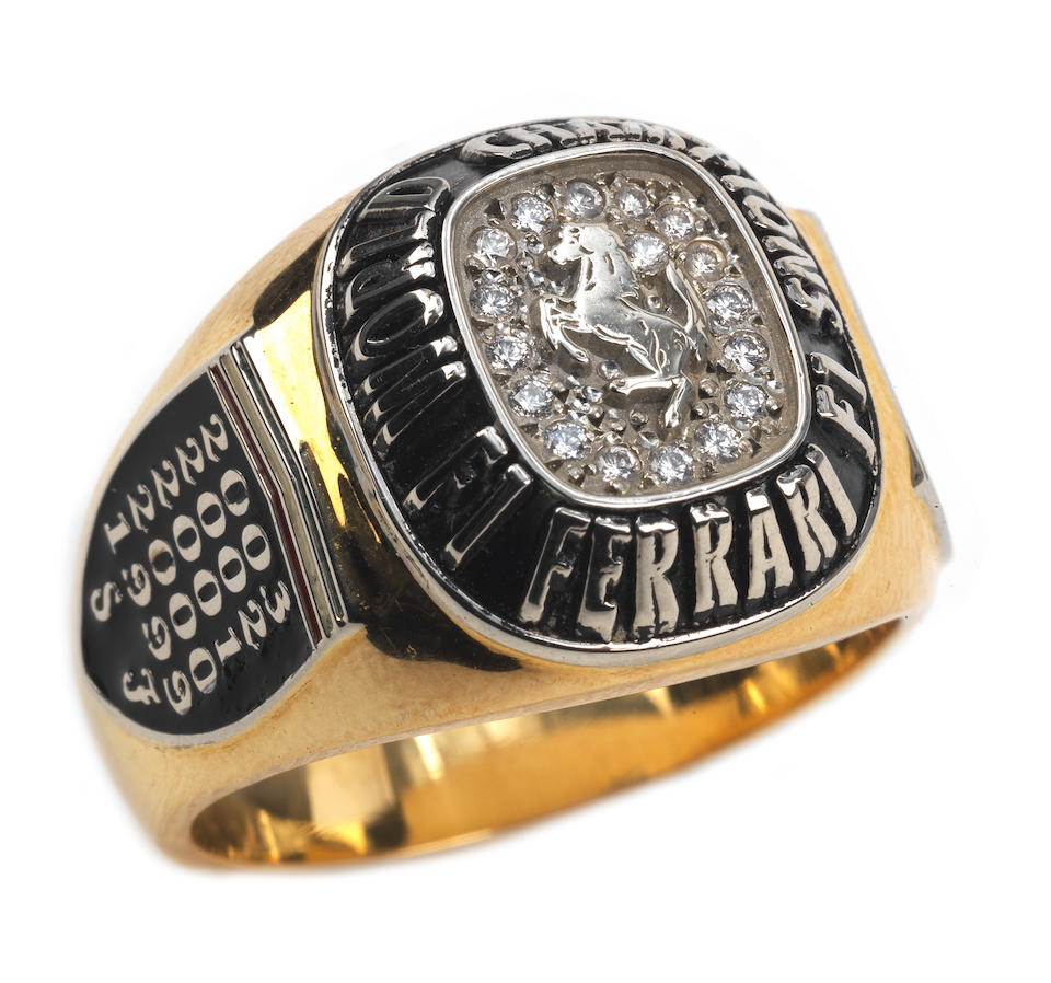 A Ferrari Championship 18K Gold and Diamond ring, commissioned by Michael Schumacher,