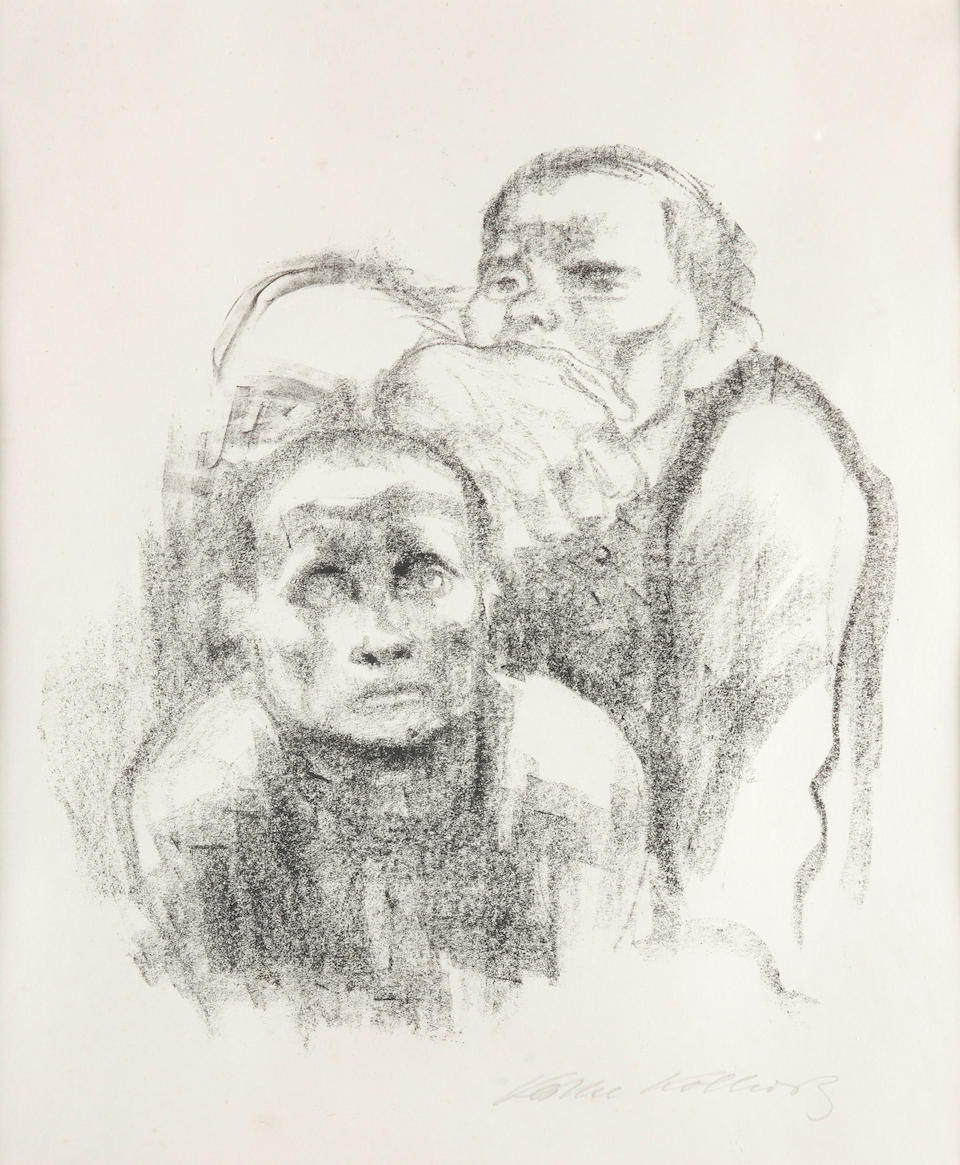 Käthe Kollwitz (German, 1867-1945); Gefangene, Musik Hörend;