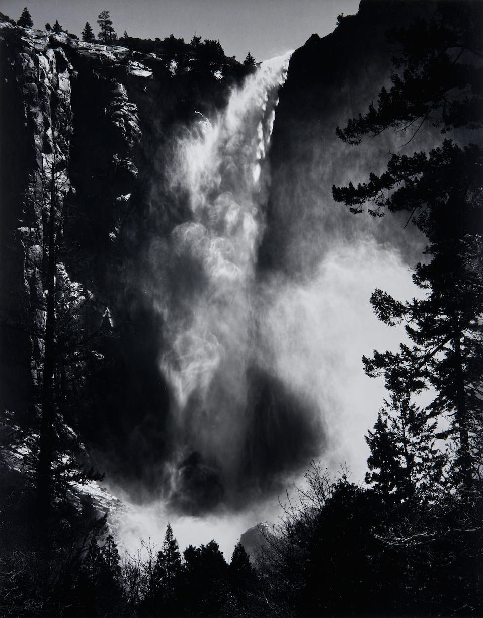 Ansel Adams (1902-1984); Bridalveil Fall, Yosemite National Park, California;