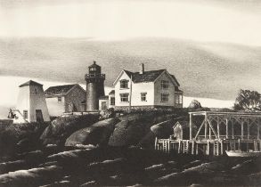 Stow Wengenroth (American, 1906-1978); Lighthouse, Ten Pound Island;