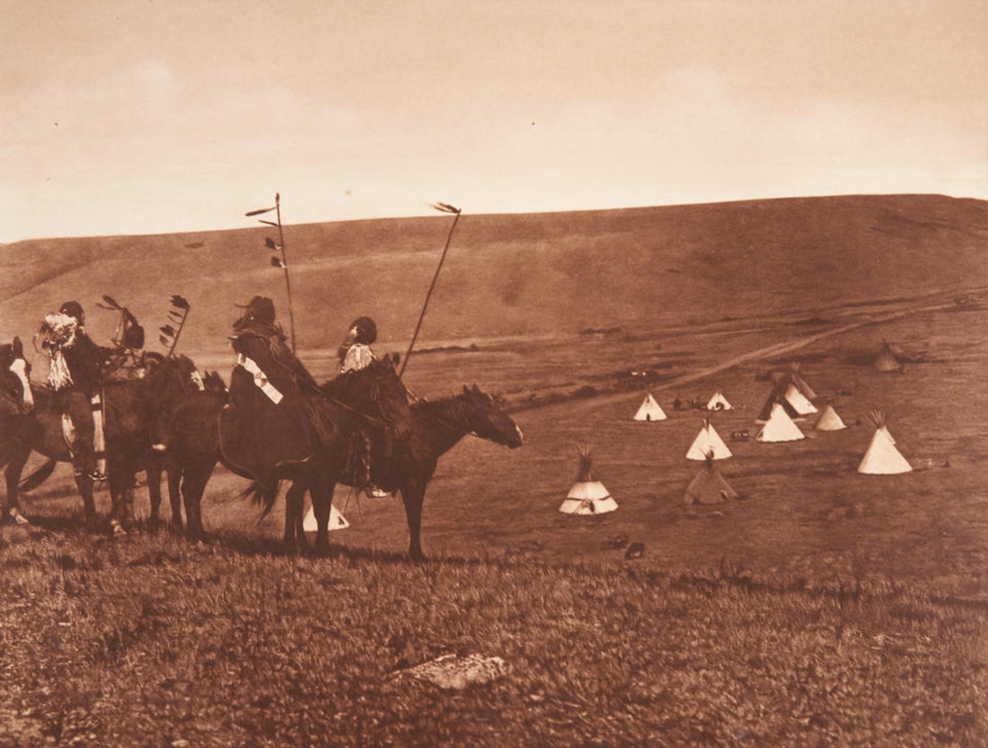 Edward S. Curtis (1868-1952); War-Party's Farewell-Atsina;