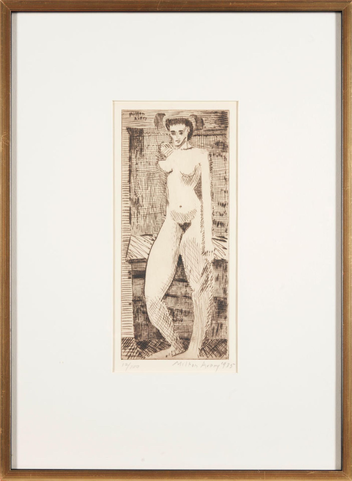 Milton Avery (American, 1885-1965); Young Girl Nude; - Image 2 of 4